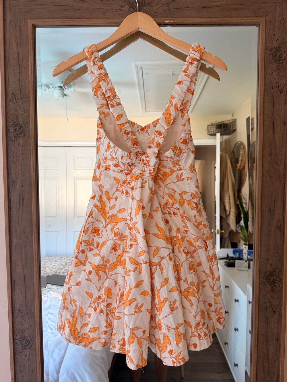 Anthropologie Maeve Floral Sundress in Cream and Mustard - Sleeveless A-Line Dre - Picture 7 of 7